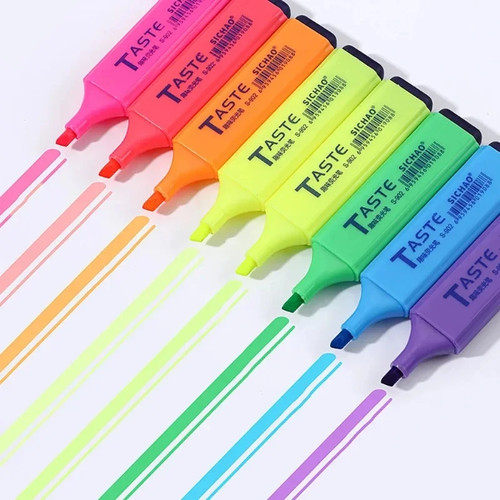 Mehrfarbige textmarker set - mehrfarbige,